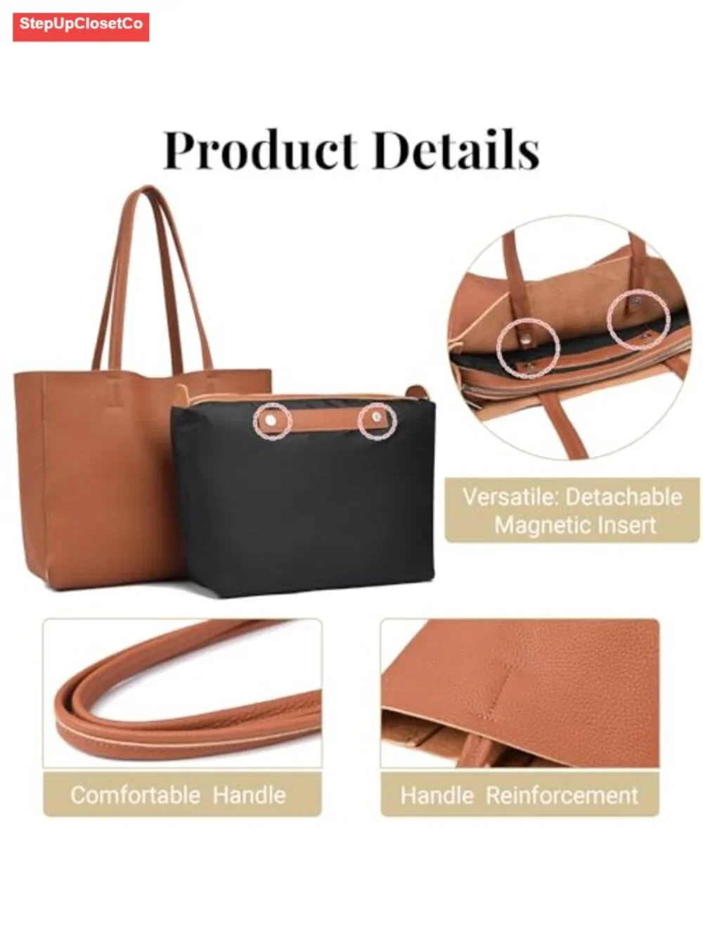 Genuine Leather Tote Bag for Women Soft Shoulder Handbag